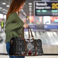 Black Aotearoa Taniko Motif Travel Bag Vintage Maori New Zealand Tribal Art Pattern LT9 - Polynesian Pride