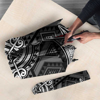 Black Aotearoa Taniko Motif Umbrella Vintage Maori New Zealand Tribal Art Pattern LT9 - Polynesian Pride