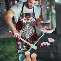 Red Aotearoa Taniko Motif Apron Vintage Maori New Zealand Tribal Art Pattern LT9 - Polynesian Pride