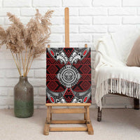 Red Aotearoa Taniko Motif Canvas Wall Art Vintage Maori New Zealand Tribal Art Pattern LT9 - Polynesian Pride