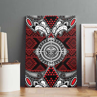 Red Aotearoa Taniko Motif Canvas Wall Art Vintage Maori New Zealand Tribal Art Pattern LT9 - Polynesian Pride