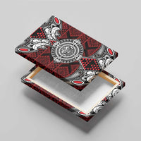 Red Aotearoa Taniko Motif Canvas Wall Art Vintage Maori New Zealand Tribal Art Pattern LT9 - Polynesian Pride