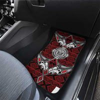 Red Aotearoa Taniko Motif Car Mats Vintage Maori New Zealand Tribal Art Pattern LT9 - Polynesian Pride