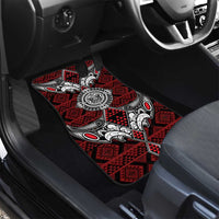 Red Aotearoa Taniko Motif Car Mats Vintage Maori New Zealand Tribal Art Pattern LT9 - Polynesian Pride