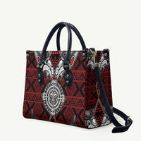 Red Aotearoa Taniko Motif Leather Bag Vintage Maori New Zealand Tribal Art Pattern LT9 Red - Polynesian Pride