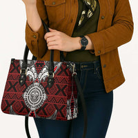Red Aotearoa Taniko Motif Leather Bag Vintage Maori New Zealand Tribal Art Pattern LT9 - Polynesian Pride