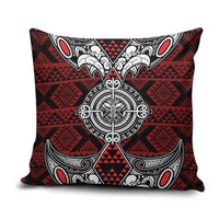 Red Aotearoa Taniko Motif Pillow Cover Vintage Maori New Zealand Tribal Art Pattern LT9 Red - Polynesian Pride