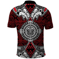 Red Aotearoa Tanilo Motif Polo Shirt Vintage Maori New Zealand Tribal Art Pattern LT9 - Polynesian Pride