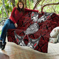 Red Aotearoa Taniko Motif Quilt Vintage Maori New Zealand Tribal Art Pattern LT9 - Polynesian Pride