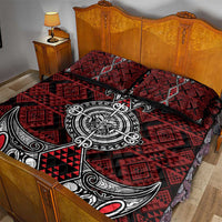 Red Aotearoa Taniko Motif Quilt Bed Set Vintage Maori New Zealand Tribal Art Pattern LT9 - Polynesian Pride
