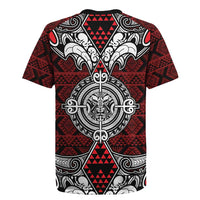 Red Aotearoa Tanilo Motif Rugby Jersey Vintage Maori New Zealand Tribal Art Pattern LT9 - Polynesian Pride