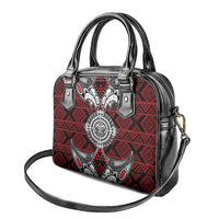 Red Aotearoa Taniko Motif Shoulder Handbag Vintage Maori New Zealand Tribal Art Pattern LT9 - Polynesian Pride