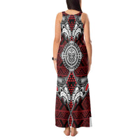 Red Aotearoa Tanilo Motif Tank Maxi Dress Vintage Maori New Zealand Tribal Art Pattern LT9 - Polynesian Pride