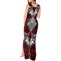 Red Aotearoa Tanilo Motif Tank Maxi Dress Vintage Maori New Zealand Tribal Art Pattern LT9 - Polynesian Pride