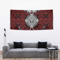 Red Aotearoa Taniko Motif Tapestry Vintage Maori New Zealand Tribal Art Pattern LT9 - Polynesian Pride