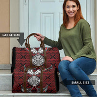 Red Aotearoa Taniko Motif Travel Bag Vintage Maori New Zealand Tribal Art Pattern LT9 - Polynesian Pride