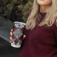 Red Aotearoa Taniko Motif Tumbler Cup Vintage Maori New Zealand Tribal Art Pattern LT9 - Polynesian Pride