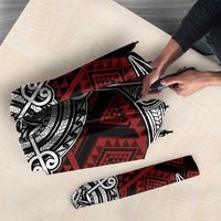 Red Aotearoa Taniko Motif Umbrella Vintage Maori New Zealand Tribal Art Pattern LT9 - Polynesian Pride