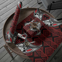 Red Aotearoa Taniko Motif Wrapping Paper Vintage Maori New Zealand Tribal Art Pattern LT9 - Polynesian Pride