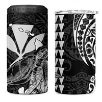 Kakau Polynesian Tribal Hawaiian Turtle 4 in 1 Can Cooler Tumbler with Kanaka Maoli Black LT9 One Size: 16 oz Black - Polynesian Pride