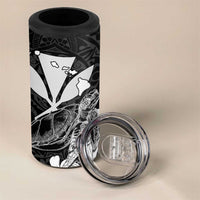 Kakau Polynesian Tribal Hawaiian Turtle 4 in 1 Can Cooler Tumbler with Kanaka Maoli Black LT9 - Polynesian Pride
