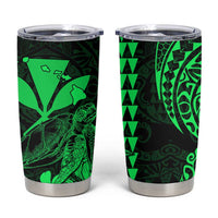 Kakau Polynesian Tribal Hawaiian Turtle Tumbler Cup with Kanaka Maoli Green LT9 Green - Polynesian Pride
