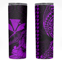 Kakau Polynesian Tribal Hawaiian Turtle Skinny Tumbler with Kanaka Maoli Purple LT9 Purple - Polynesian Pride
