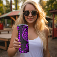 Kakau Polynesian Tribal Hawaiian Turtle Skinny Tumbler with Kanaka Maoli Purple LT9 - Polynesian Pride