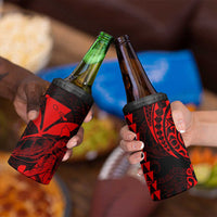 Kakau Polynesian Tribal Hawaiian Turtle 4 in 1 Can Cooler Tumbler with Kanaka Maoli Red LT9 - Polynesian Pride