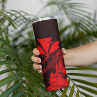 Kakau Polynesian Tribal Hawaiian Turtle Skinny Tumbler with Kanaka Maoli Red LT9 - Polynesian Pride