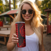 Kakau Polynesian Tribal Hawaiian Turtle Skinny Tumbler with Kanaka Maoli Red LT9 - Polynesian Pride
