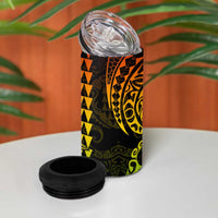 Kakau Polynesian Tribal Hawaiian Turtle 4 in 1 Can Cooler Tumbler with Kanaka Maoli Reggae LT9 - Polynesian Pride