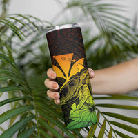 Kakau Polynesian Tribal Hawaiian Turtle Skinny Tumbler with Kanaka Maoli Reggae LT9 - Polynesian Pride