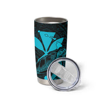 Kakau Polynesian Tribal Hawaiian Turtle Tumbler Cup with Kanaka Maoli Teal LT9 - Polynesian Pride