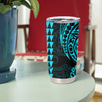Kakau Polynesian Tribal Hawaiian Turtle Tumbler Cup with Kanaka Maoli Teal LT9 - Polynesian Pride