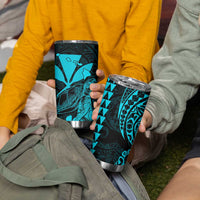 Kakau Polynesian Tribal Hawaiian Turtle Tumbler Cup with Kanaka Maoli Teal LT9 - Polynesian Pride