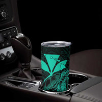 Kakau Polynesian Tribal Hawaiian Turtle Tumbler Cup with Kanaka Maoli Turquoise LT9 - Polynesian Pride