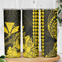 Kakau Polynesian Tribal Hawaiian Turtle Skinny Tumbler with Kanaka Maoli Yellow LT9 - Polynesian Pride