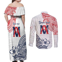 Kingdom of Uvea 1842-1860 Personalized Couples Matching Off Shoulder Maxi Dress and Long Sleeve Button Shirt Wallis and Futuna Polynesian Tribal Pattern LT9 - Polynesian Pride