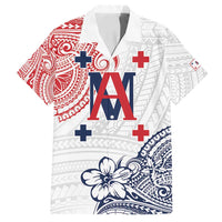 Kingdom of Uvea 1842-1860 Personalized Family Matching Off Shoulder Short Dress and Hawaiian Shirt Wallis and Futuna Polynesian Tribal Pattern LT9 Dad's Shirt - Short Sleeve White - Polynesian Pride