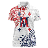 Kingdom of Uvea 1842-1860 Personalized Women Polo Shirt Wallis and Futuna Polynesian Tribal Pattern LT9 Female White - Polynesian Pride