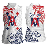 Kingdom of Uvea 1842-1860 Personalized Women Sleeveless Polo Shirt Wallis and Futuna Polynesian Tribal Pattern LT9 - Polynesian Pride