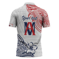 Kingdom of Uvea 1842-1860 Personalized Zipper Polo Shirt Wallis and Futuna Polynesian Tribal Pattern LT9 - Polynesian Pride