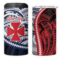 Kingdom of Uvea 1860-1886 Personalized 4 in 1 Can Cooler Tumbler Wallis and Futuna Polynesian Tribal Pattern LT9 One Size: 16 oz Red - Polynesian Pride