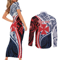 Kingdom of Uvea 1860-1886 Personalized Couples Matching Short Sleeve Bodycon Dress and Long Sleeve Button Shirt Wallis and Futuna Polynesian Tribal Pattern LT9 - Polynesian Pride