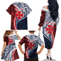 Kingdom of Uvea 1860-1886 Personalized Family Matching Off The Shoulder Long Sleeve Dress and Hawaiian Shirt Wallis and Futuna Polynesian Tribal Pattern LT9 - Polynesian Pride