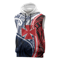 Kingdom of Uvea 1860-1886 Personalized Sleeveless Hoodie Wallis and Futuna Polynesian Tribal Pattern LT9 Red - Polynesian Pride