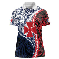 Kingdom of Uvea 1860-1886 Personalized Women Polo Shirt Wallis and Futuna Polynesian Tribal Pattern LT9 Female Red - Polynesian Pride