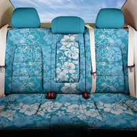 Hawaiian Lei Day Back Car Seat Cover Blue Hibiscus Flowers Lei Art