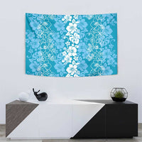 Hawaiian Lei Day Tapestry Blue Hibiscus Flowers Lei Art LT9 - Polynesian Pride